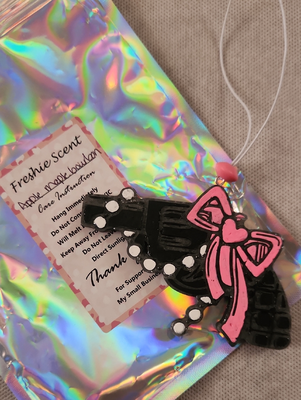 Handmade Black & Pink Decorative Hanging Freshie